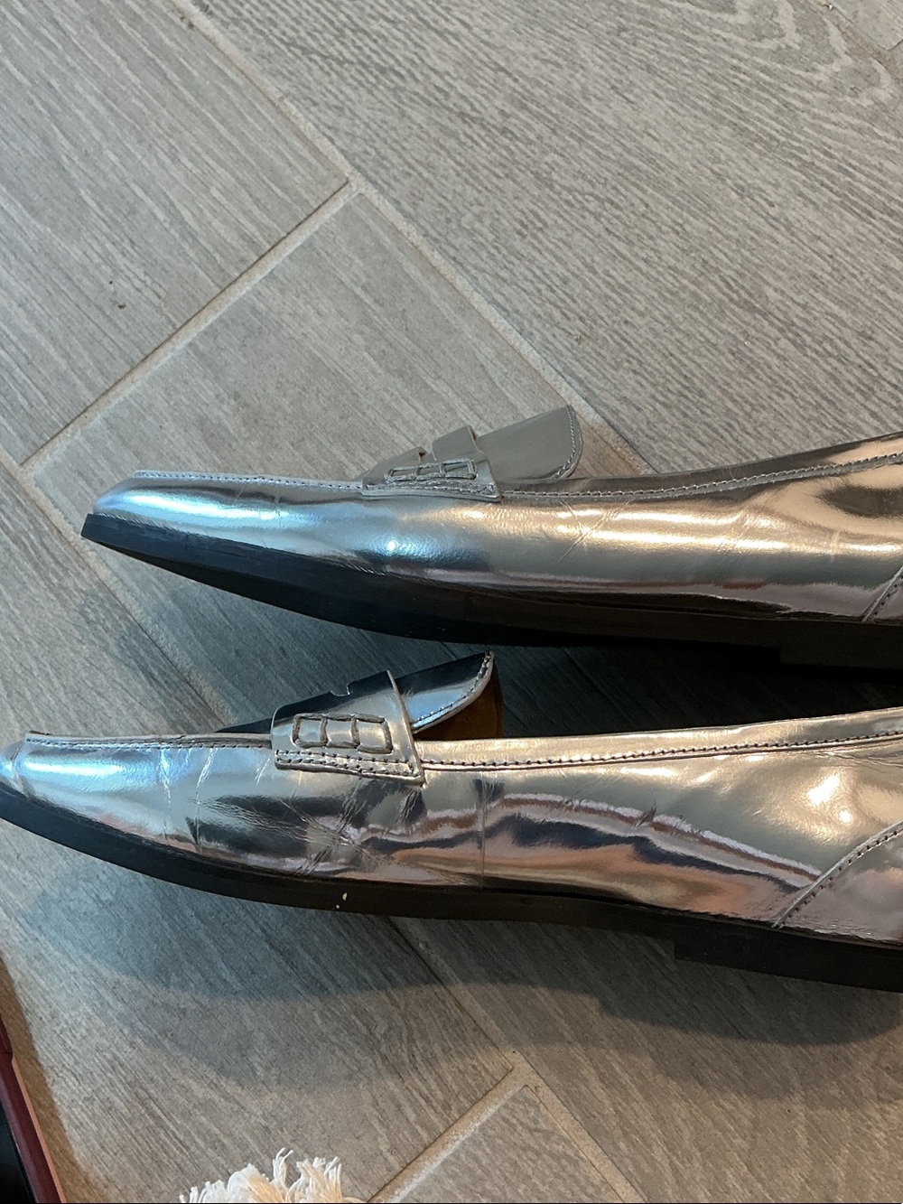Michael Kors Metallic Silver Women’s Penny Loafers Sz 10M EU41 - Picture 6 of 8